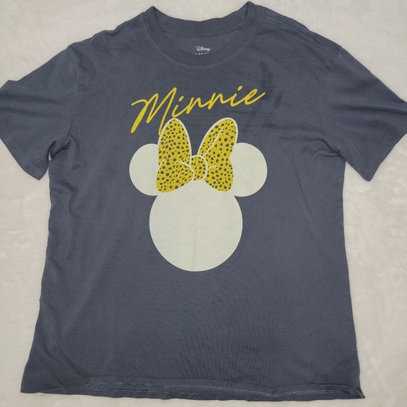 Disney Gray and Yellow Minnie Mouse Tee - Picture 1 of 4